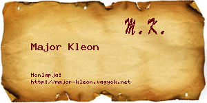 Major Kleon névjegykártya